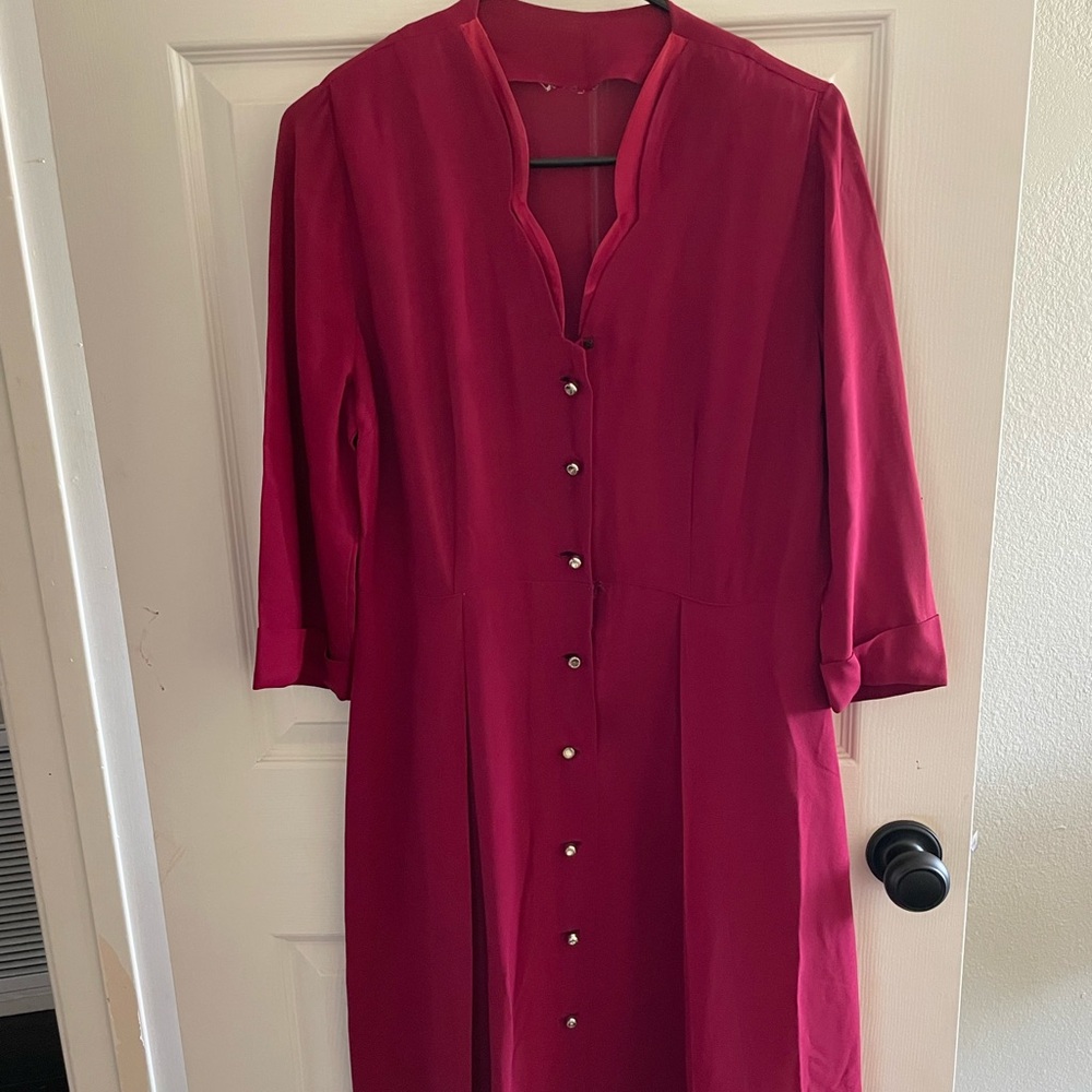 Elegant Vintage (50s-40s) Red Button-Down Dress